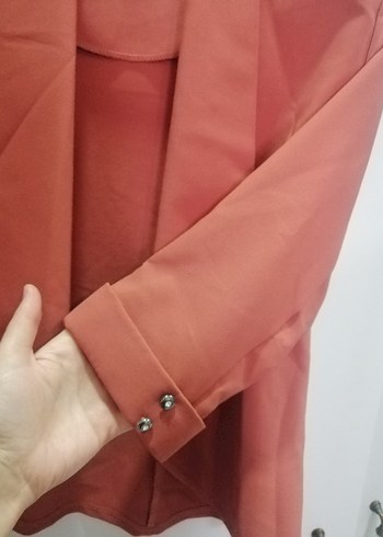 Drapeli Kısa Kadın Blazer Ceket - Görsel 5