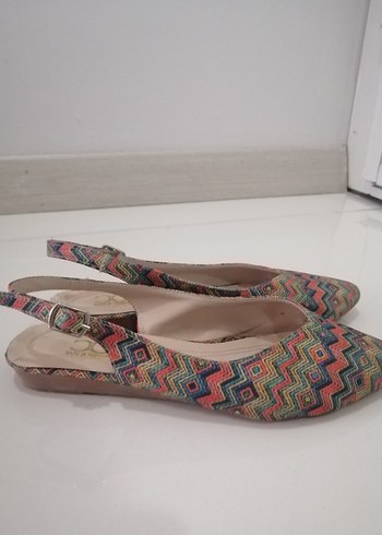 Renkli Bağcıklı Bohem Ayakkabı topuk boyu 2 cm - Görsel 5