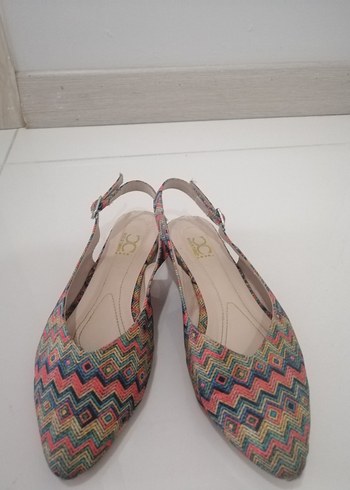 Renkli Bağcıklı Bohem Ayakkabı topuk boyu 2 cm - Görsel 2