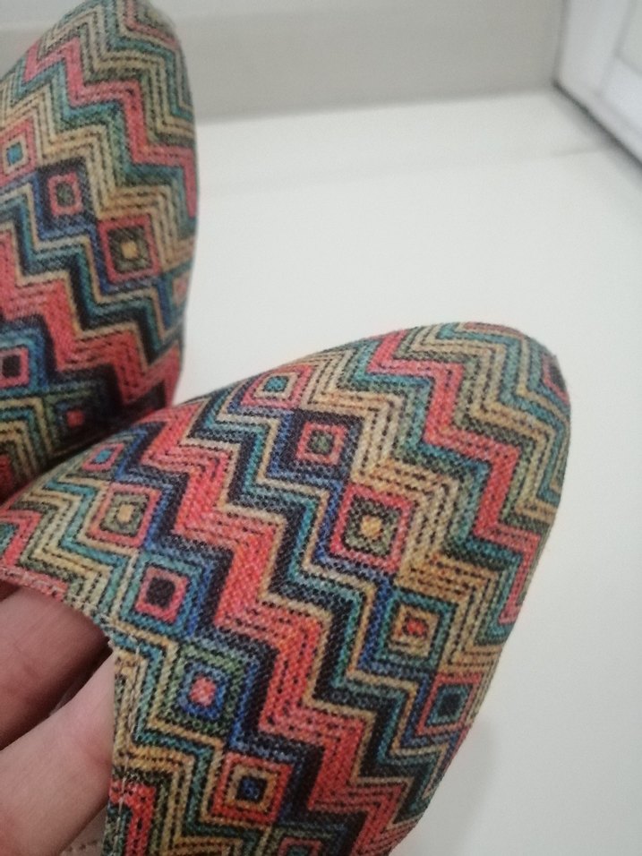 Renkli Bağcıklı Bohem Ayakkabı topuk boyu 2 cm - Görsel 3