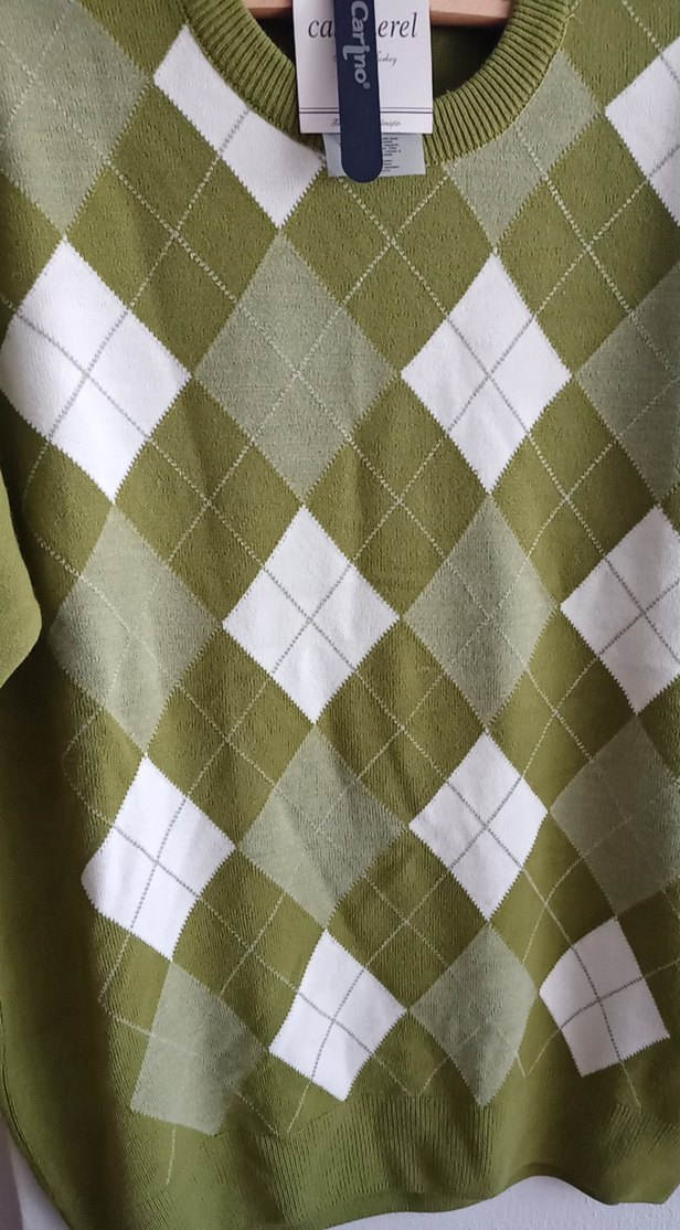 erkek Yeşil Desenli Kazak - Görsel 2