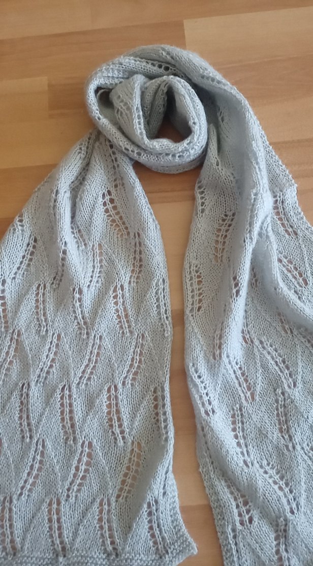 gri Mavi Örgü Kadın Şal - Görsel 3