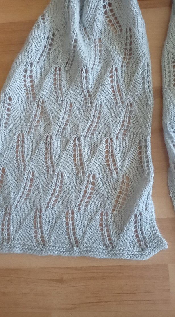 gri Mavi Örgü Kadın Şal - Görsel 2