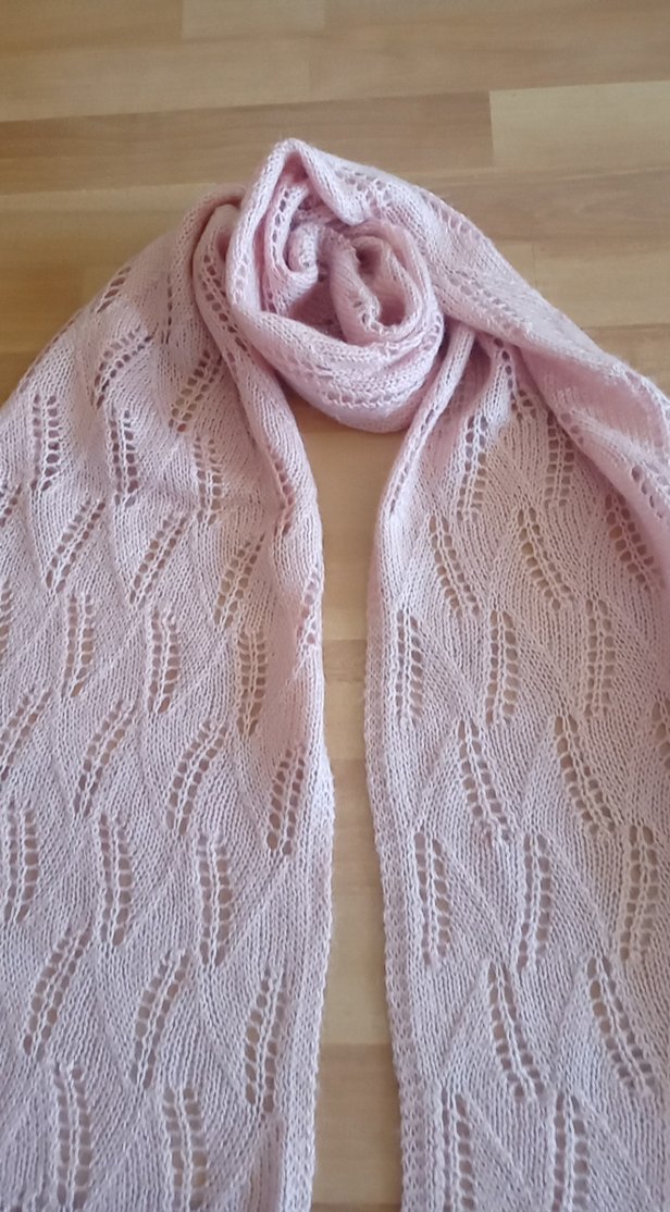 Pudra Pembe Örgü Kadın atkı - Görsel 3