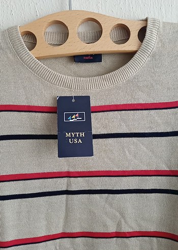 Erkek  Çizgili merserize Triko Kazak - Görsel 3