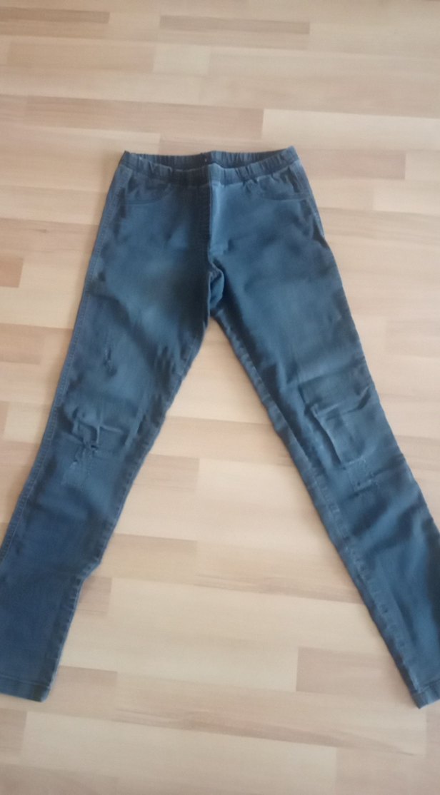 Kadın Elastik Bel Gri Denim Pantolon - Görsel 2