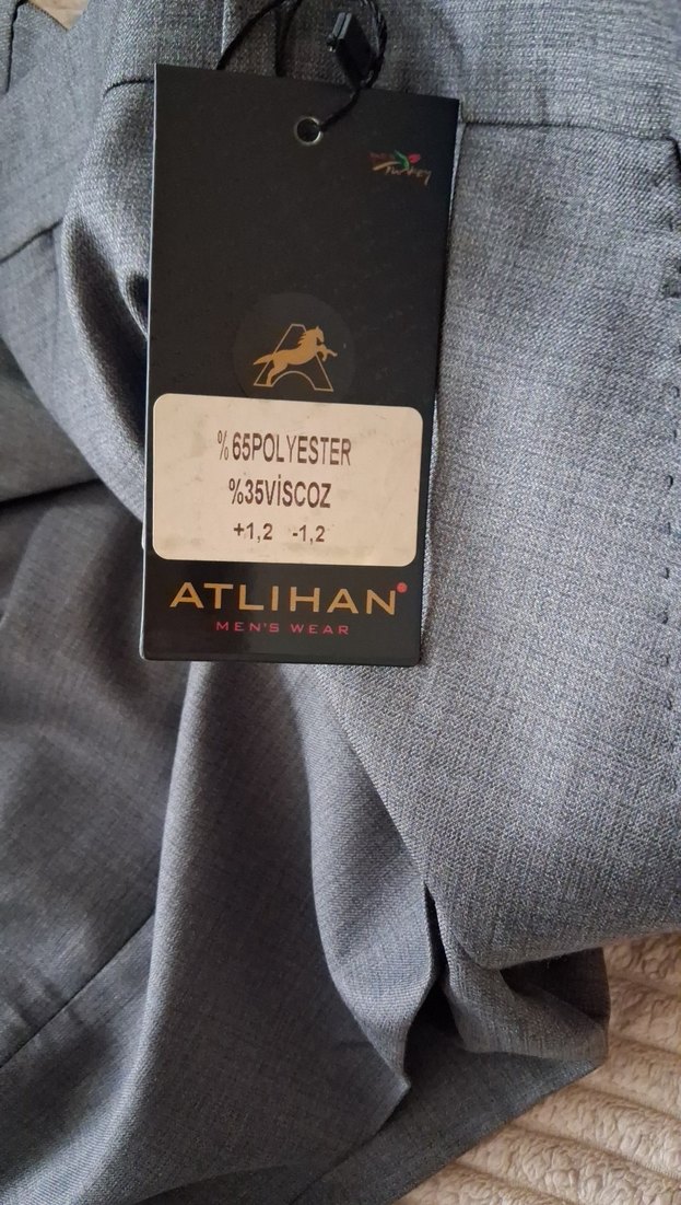 Gri Kemerli Erkek Kumaş Pantolon - Görsel 3