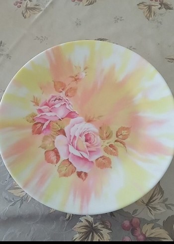 Pastel Renkli Gül Desenli melamin Tabak