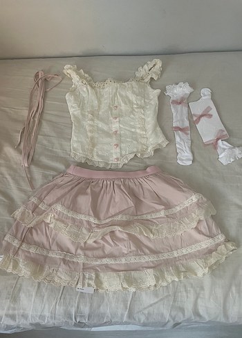 Dantel Detaylı Pembe Takım (xs veya xxs olarak giyilir) - Görsel 3