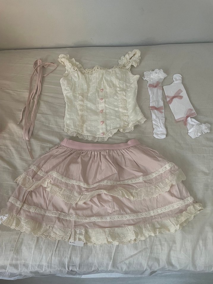 Dantel Detaylı Pembe Takım (xs veya xxs olarak giyilir) - Görsel 3