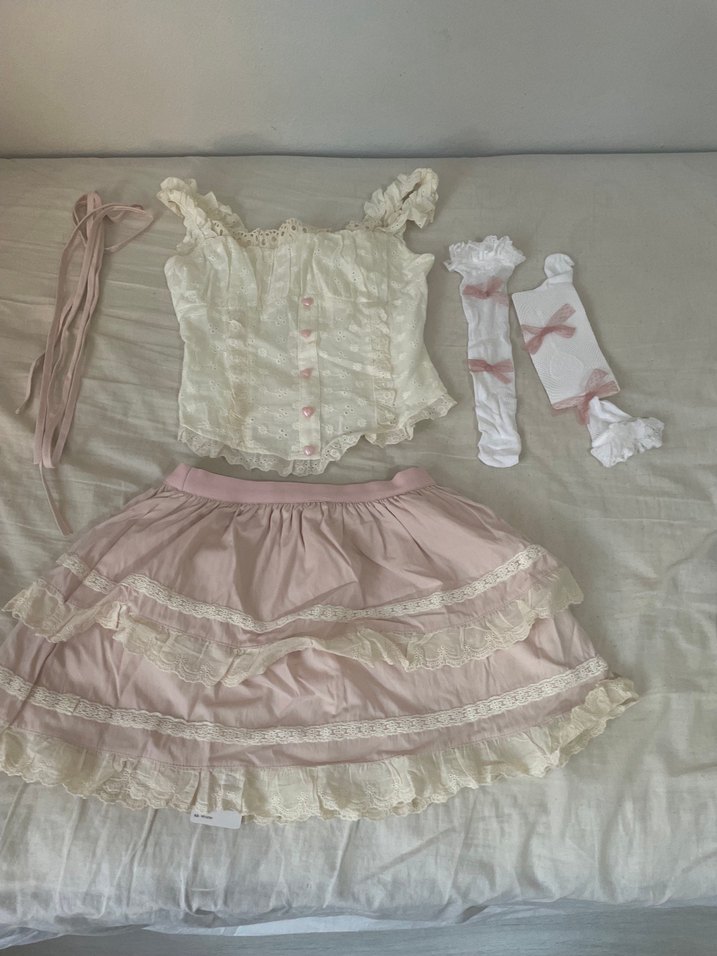 Dantel Detaylı Pembe Takım (xs veya xxs olarak giyilir) - Görsel 2