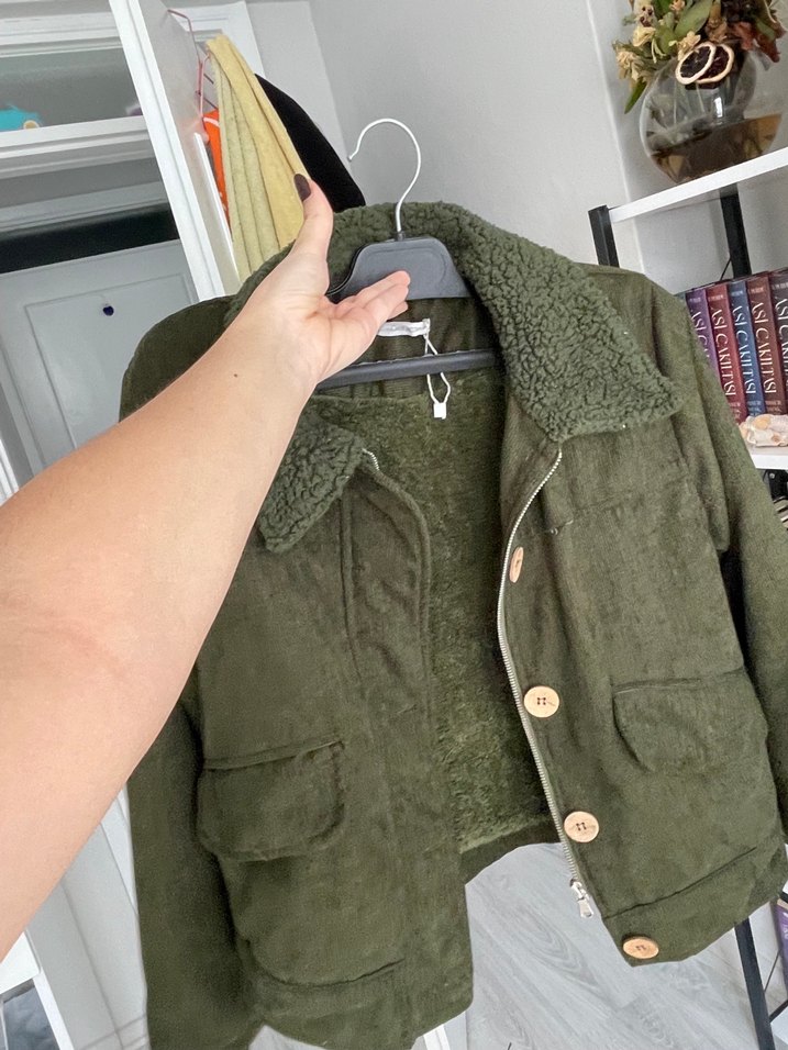 Düğmeli Kadın Süet Midi Ceket - Görsel 4