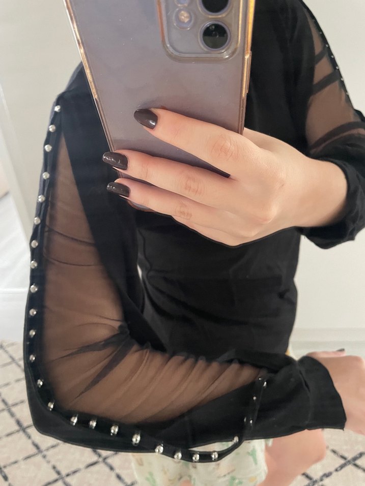 Uzun Kollu Siyah Bluz - Görsel 3