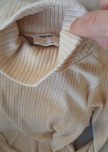 Bej Çocuk Keten Boğazlı Kazak,Yeni ,11-12 yaş - Görsel 3