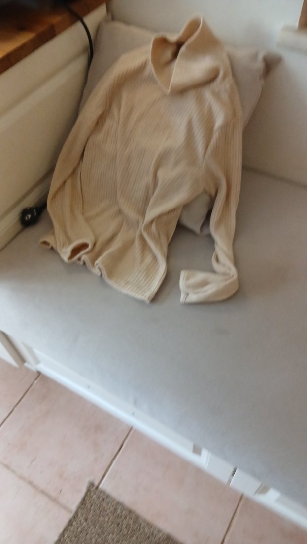 Bej Çocuk Keten Boğazlı Kazak,Yeni ,11-12 yaş - Görsel 4