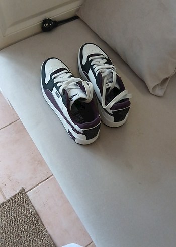 Kadın Beyaz Gri Bağcıklı Spor Ayakkabı,puma ,38 ,yeni ,orijinal - Görsel 5