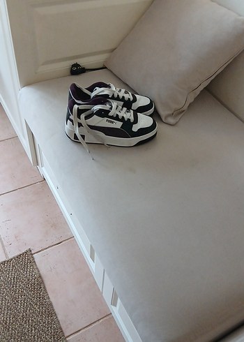 Kadın Beyaz Gri Bağcıklı Spor Ayakkabı,puma ,38 ,yeni ,orijinal - Görsel 2