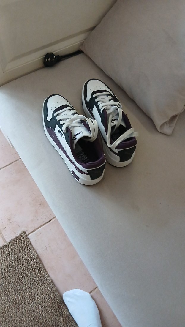 Kadın Beyaz Gri Bağcıklı Spor Ayakkabı,puma ,38 ,yeni ,orijinal - Görsel 5