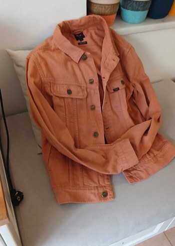 Düğmeli Kahverengi Erkek Denim Ceket,S  giyilmedi - Görsel 4