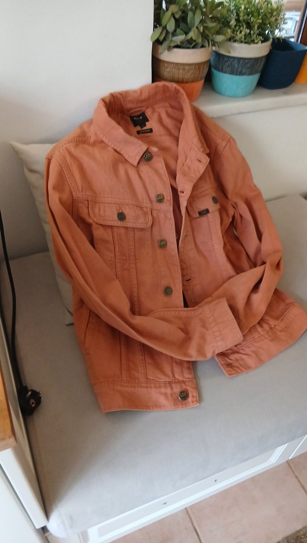 Düğmeli Kahverengi Erkek Denim Ceket,S  giyilmedi - Görsel 4