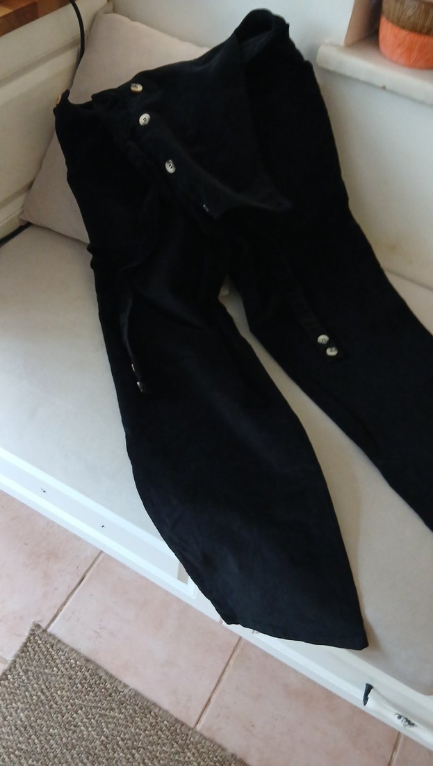 Düğmeli Siyah salopet ,13-14 yaş ,xs ,s uyumlu tulum - Görsel 4