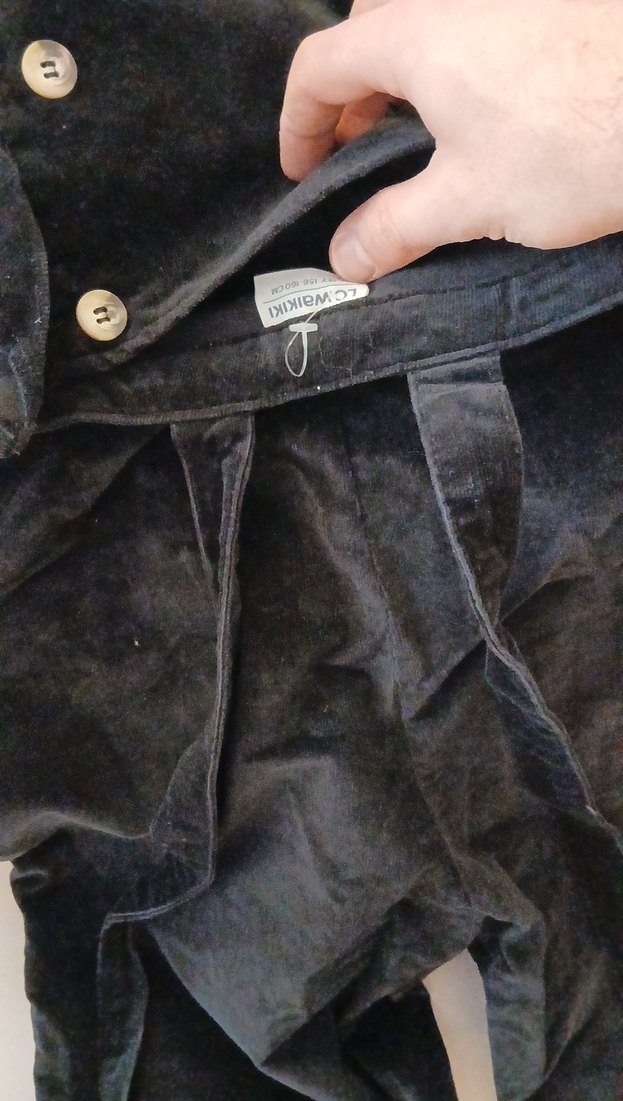 Düğmeli Siyah salopet ,13-14 yaş ,xs ,s uyumlu tulum - Görsel 3