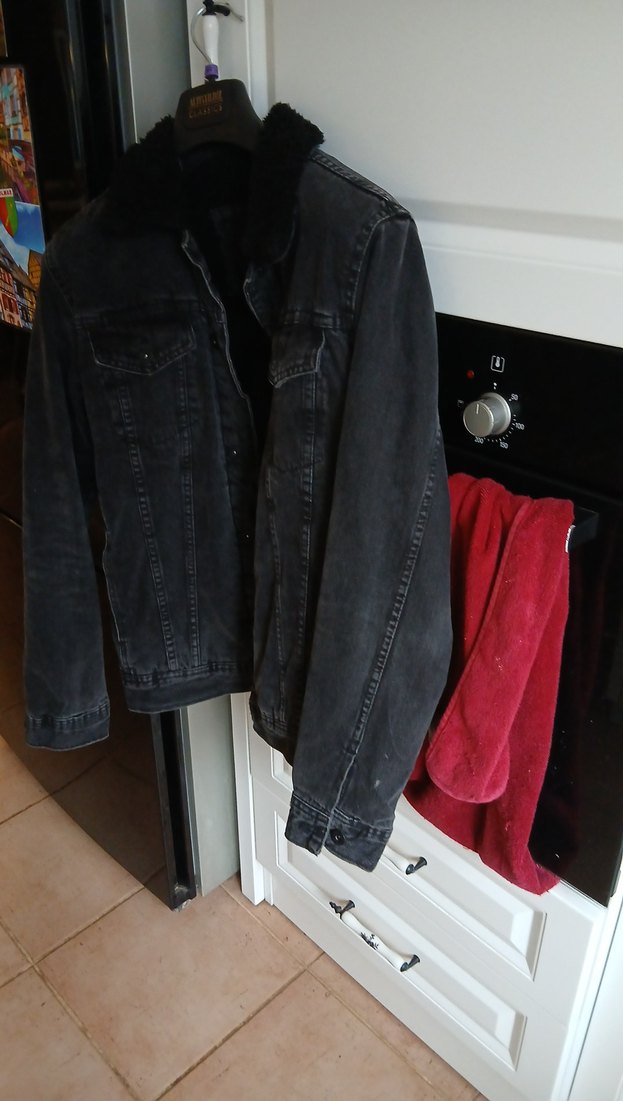 Düğmeli Gri Kot Ceket - Görsel 2