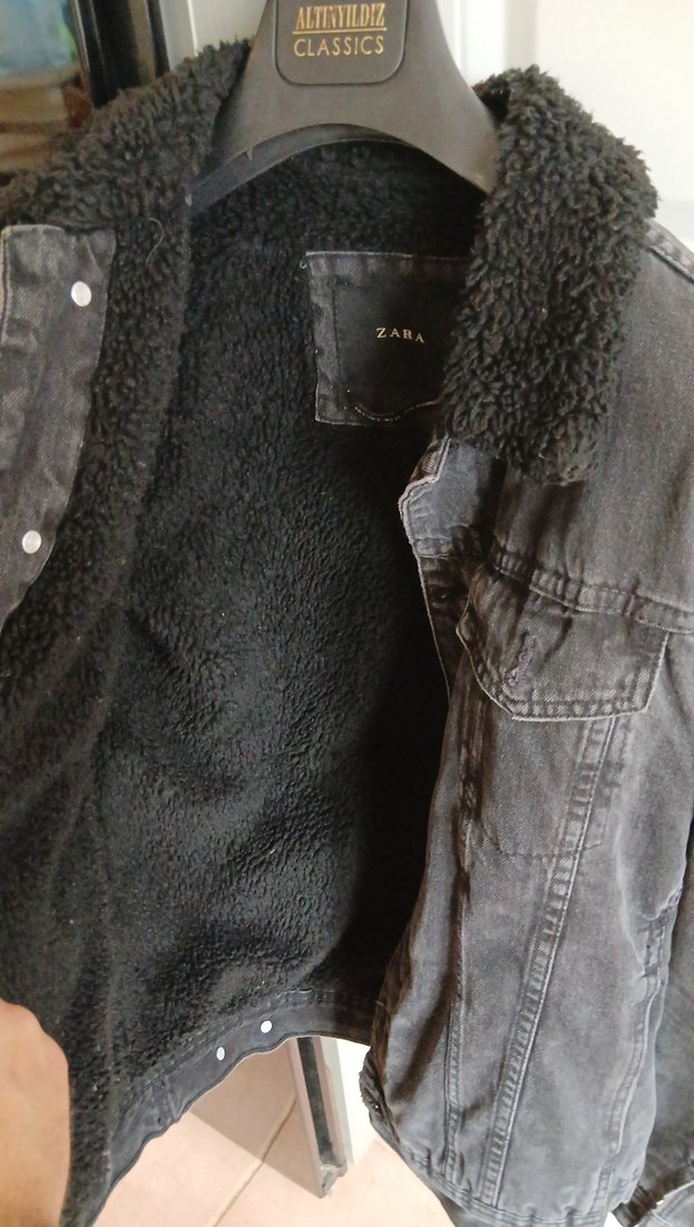 Düğmeli Gri Kot Ceket - Görsel 4