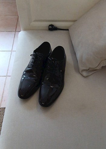 Siyah Parlak Erkek Klasik Ofis Ayakkabısı Bordo ,rugan ,41,deri - Görsel 3