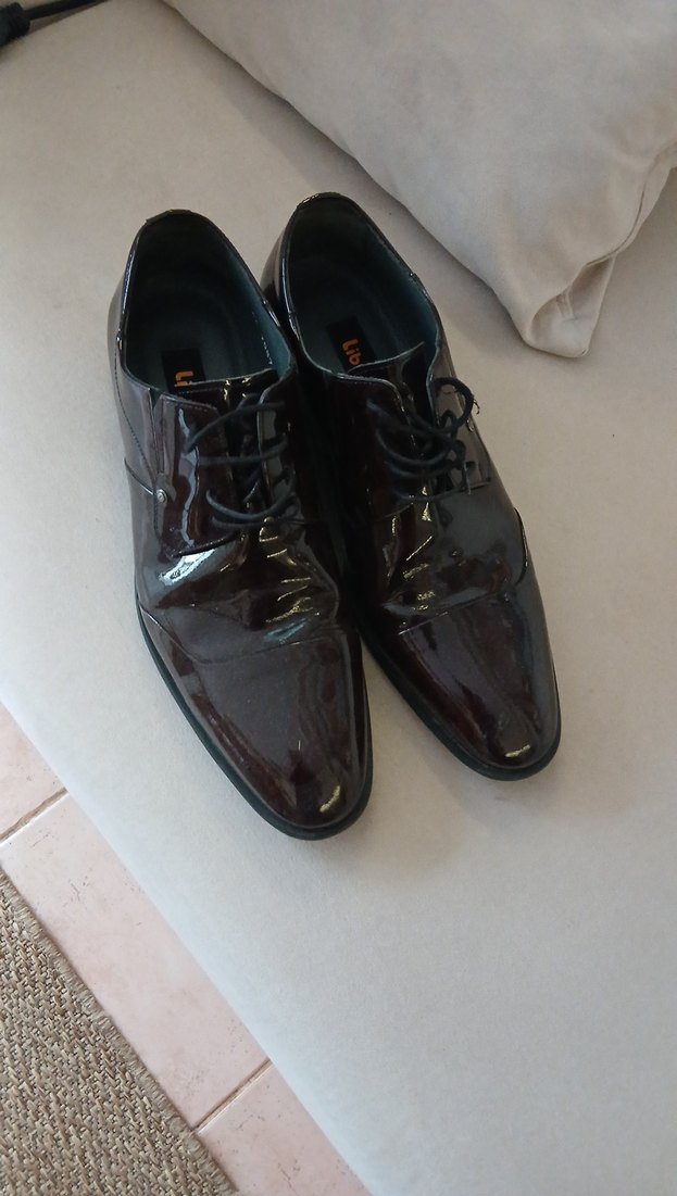 Siyah Parlak Erkek Klasik Ofis Ayakkabısı Bordo ,rugan ,41,deri - Görsel 4