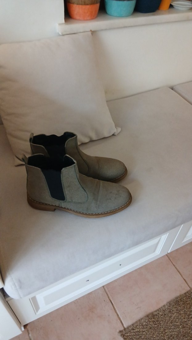 Haki Süet Erkek Botlar, Tokalı, Kalın Topuklu ,41 numara ,yeni - Görsel 2