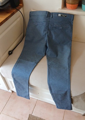 Erkek Mavi Gri Keten Pantolon ,31 beden, Etiketli - Görsel 3