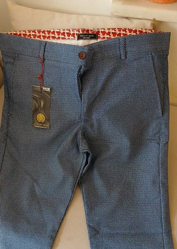 Erkek Mavi Gri Keten Pantolon ,31 beden, Etiketli - Görsel 2