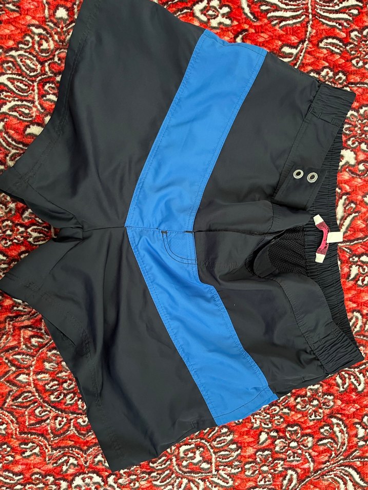 Erkek Mavi Bağlamalı Plaj Şortu - Görsel 4