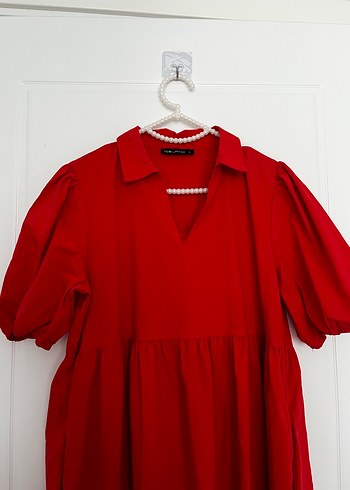 Kırmızı Midi elbise - Görsel 2