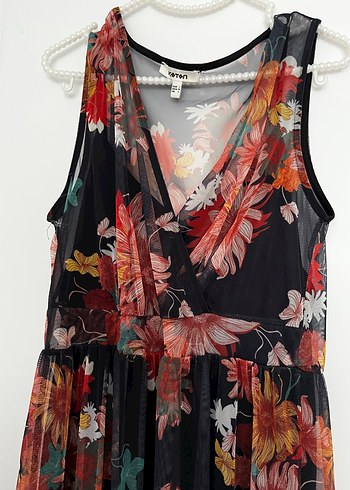 Çiçek Desenli Bohem Uzun Elbise - Görsel 2