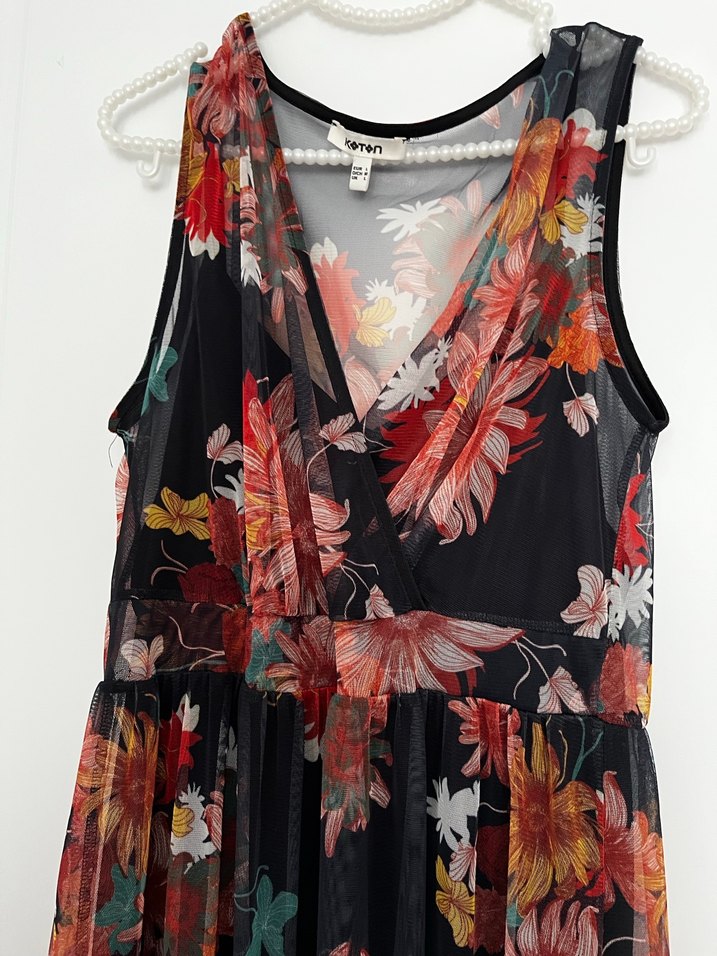 Çiçek Desenli Bohem Uzun Elbise - Görsel 2