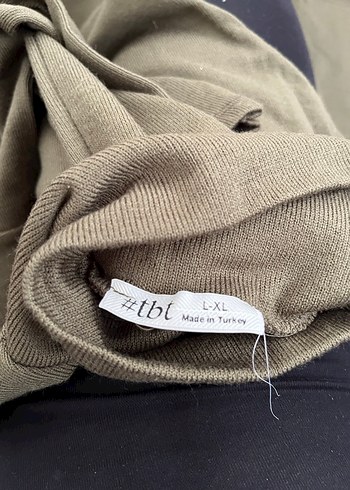 Kadın Haki Boğazlı Uzun Salaş Elbise - Görsel 3