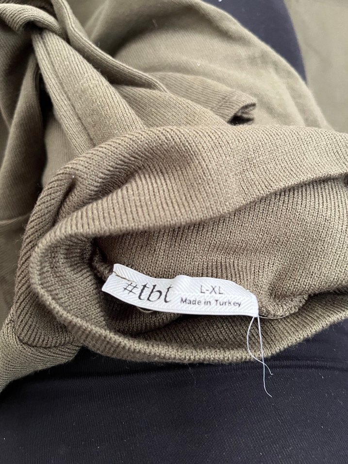 Kadın Haki Boğazlı Uzun Salaş Elbise - Görsel 3