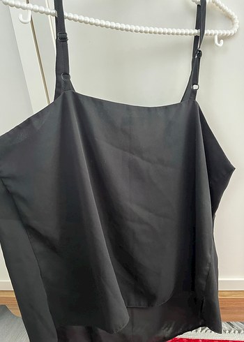 Siyah V Yaka şifon bluz - Görsel 3