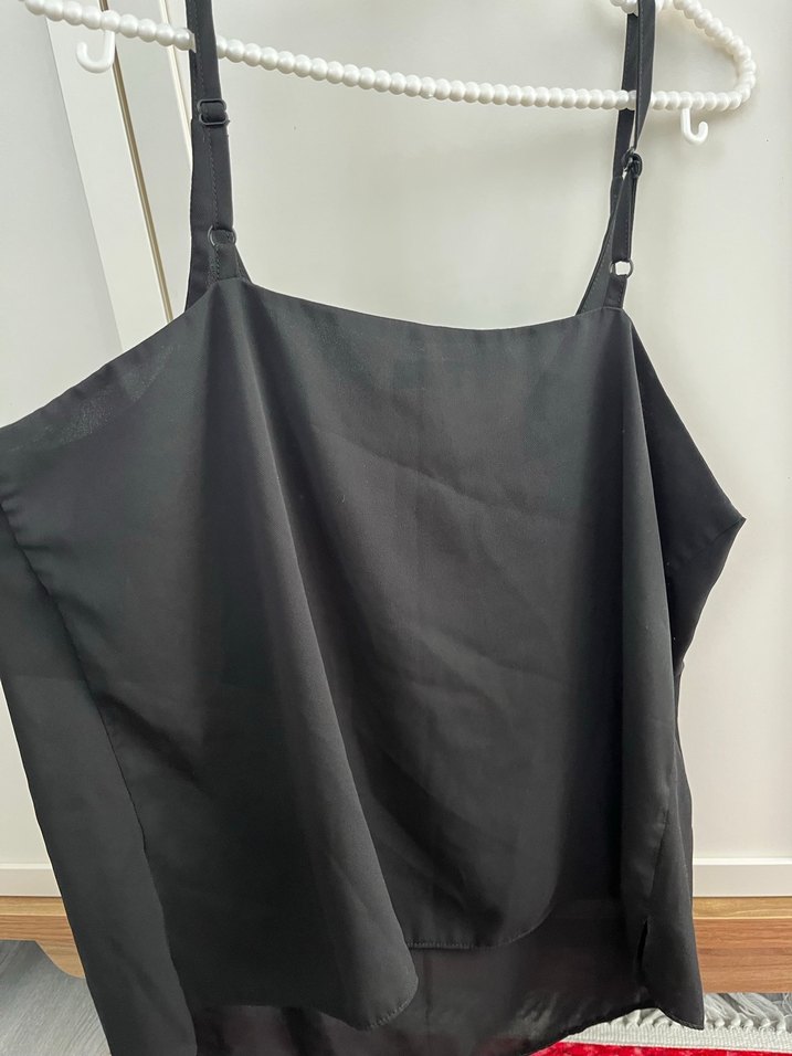 Siyah V Yaka şifon bluz - Görsel 3