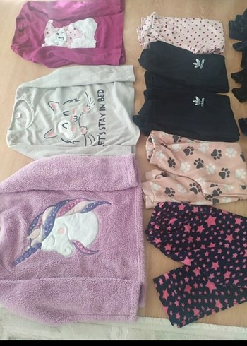Kız Çocukları İçin Uzun Kollu, Örgü Pijama Takımı