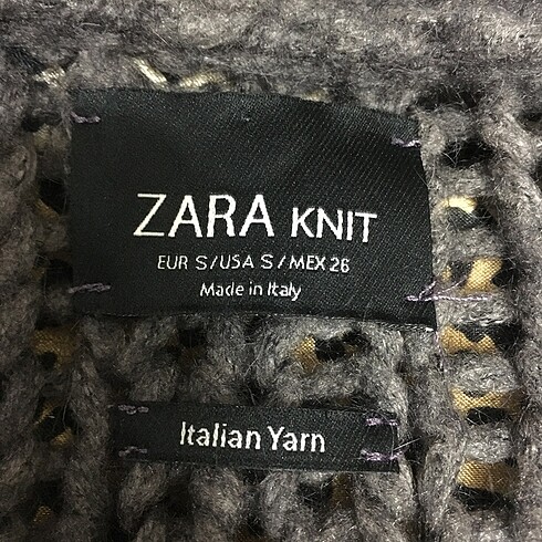 s Beden gri Renk zara ajurlu delikli italian yarn kazak ??