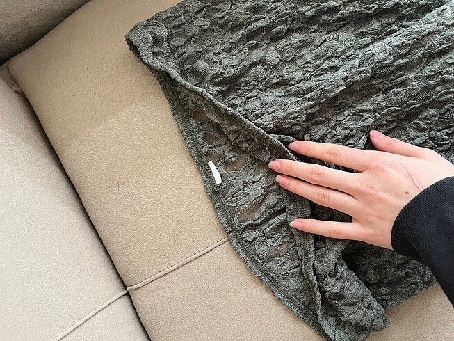 m Beden haki Renk Stradivarius dantel etek