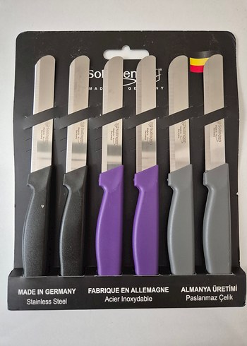 Alman Paslanmaz Çelik Bıçak Seti, Mor Saplı