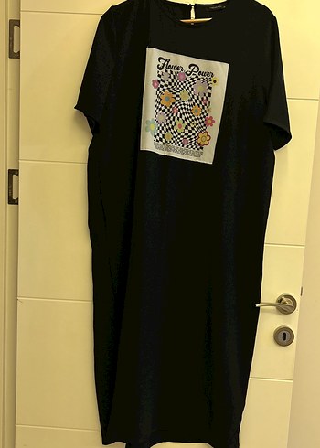 Siyah Baskılı Uzun elbise - Görsel 4