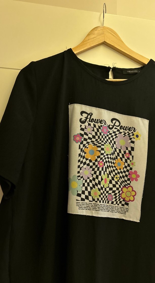 Siyah Baskılı Uzun elbise - Görsel 2