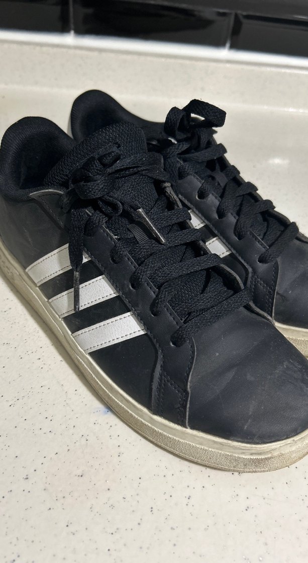 Siyah Beyaz Adidas Kadın Spor Ayakkabı - Görsel 5