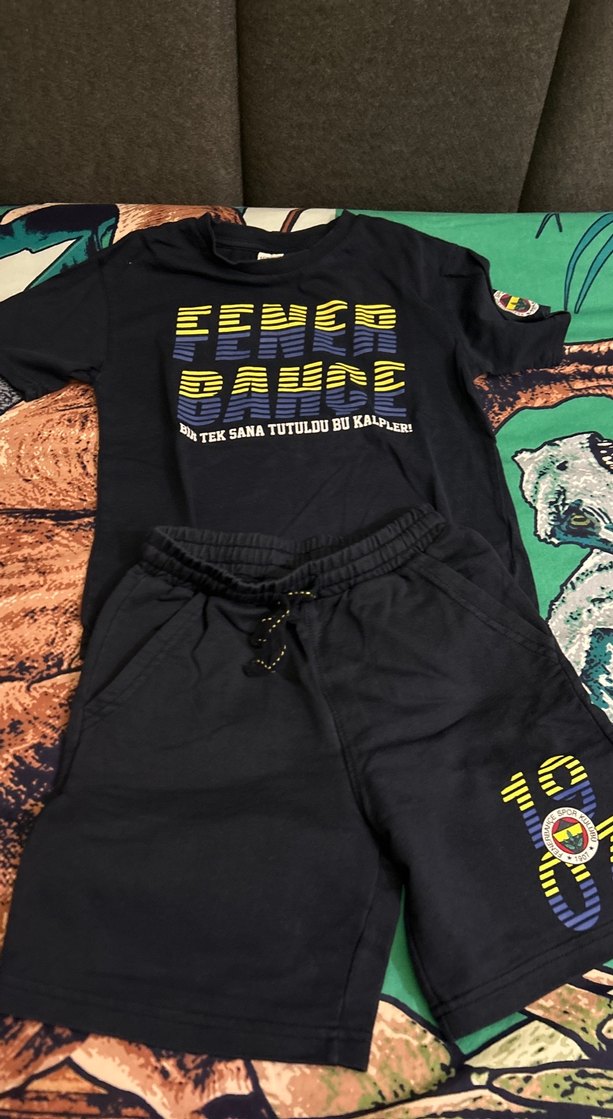 Erkek çocuk  Siyah Baskılı Sweatshirt ve Pantolon Takımı - Görsel 4