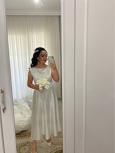 40 Beden beyaz Renk Nikah elbisesi
